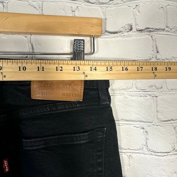 Levi’s 511 Jeans Mens 32 Black Slim Fit Denim Premium San Francisco Stretch - Picture 6 of 12